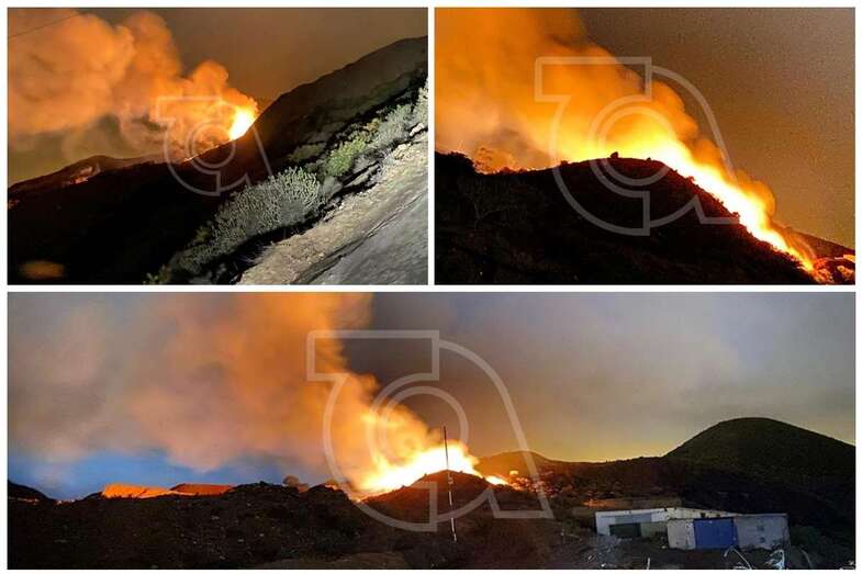 Fuego en la piconera de Lomo Blanco (Foto TA)